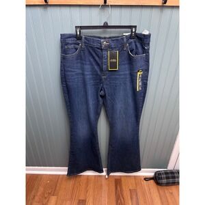 Lee Legendary Style Flare Jeans Women's Size 18 Short Dark Wash Denim